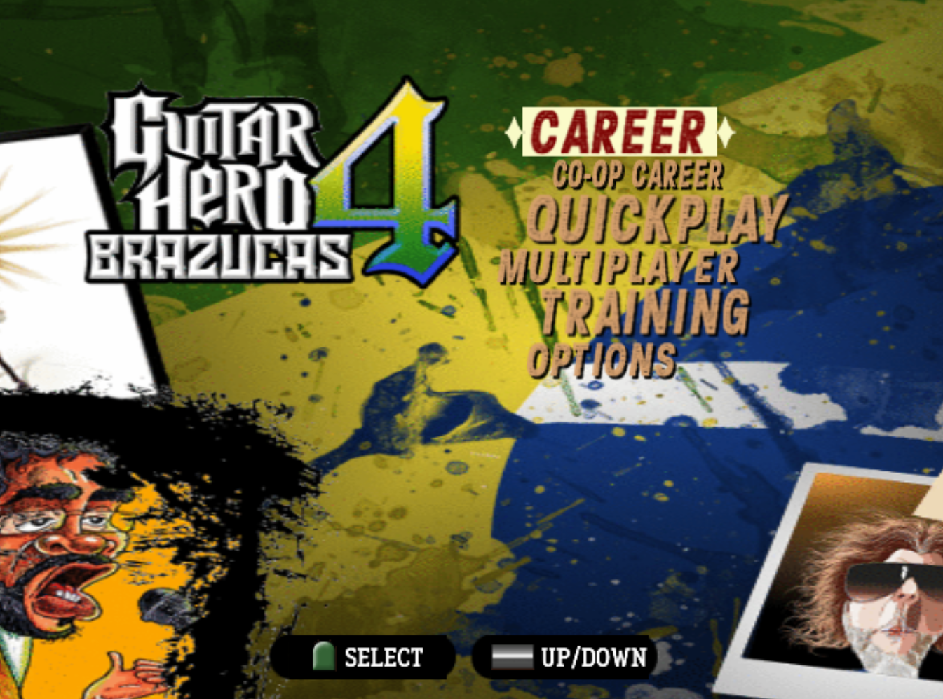 Menu do Jogo Guitar Hero Brazucas IV